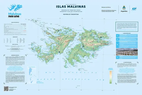 Carta topográfica de las Islas Malvinas