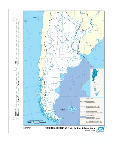 Mapa de Argentina mudo (N.º 3)