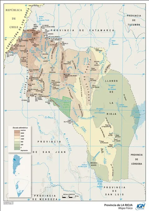 Mapa físico de La Rioja