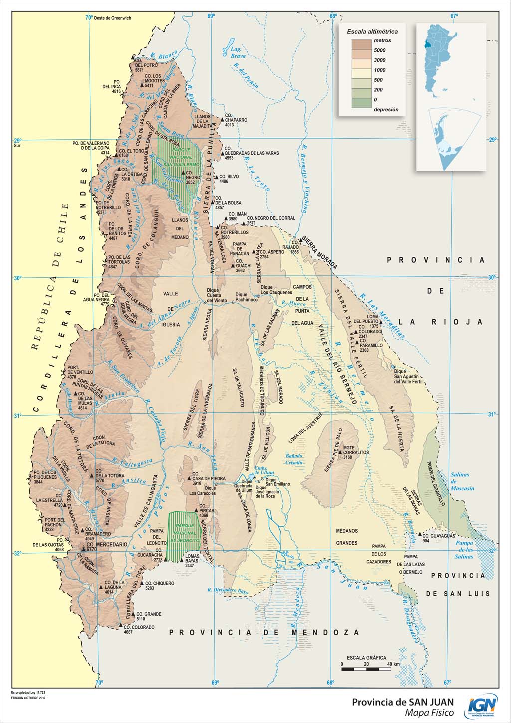Mapa físico de San Juan