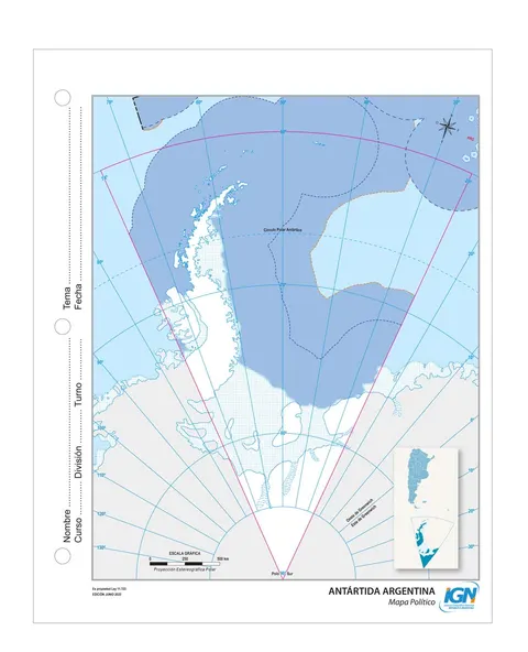 Mapa mudo de Antártida (N.º 3)