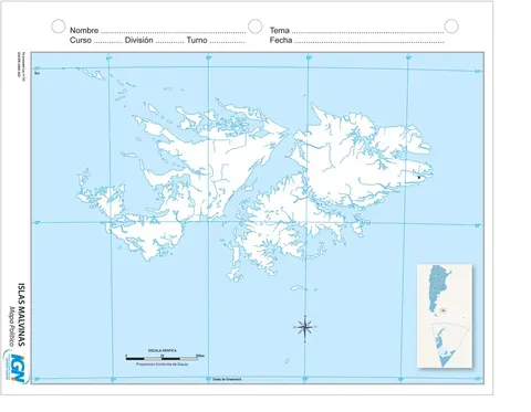 Mapa mudo de Islas Malvinas (N.º 3)