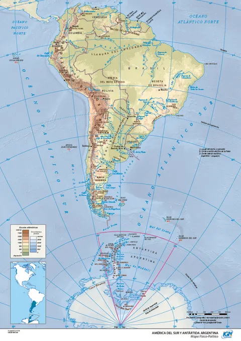 Mapa político de América del Sur