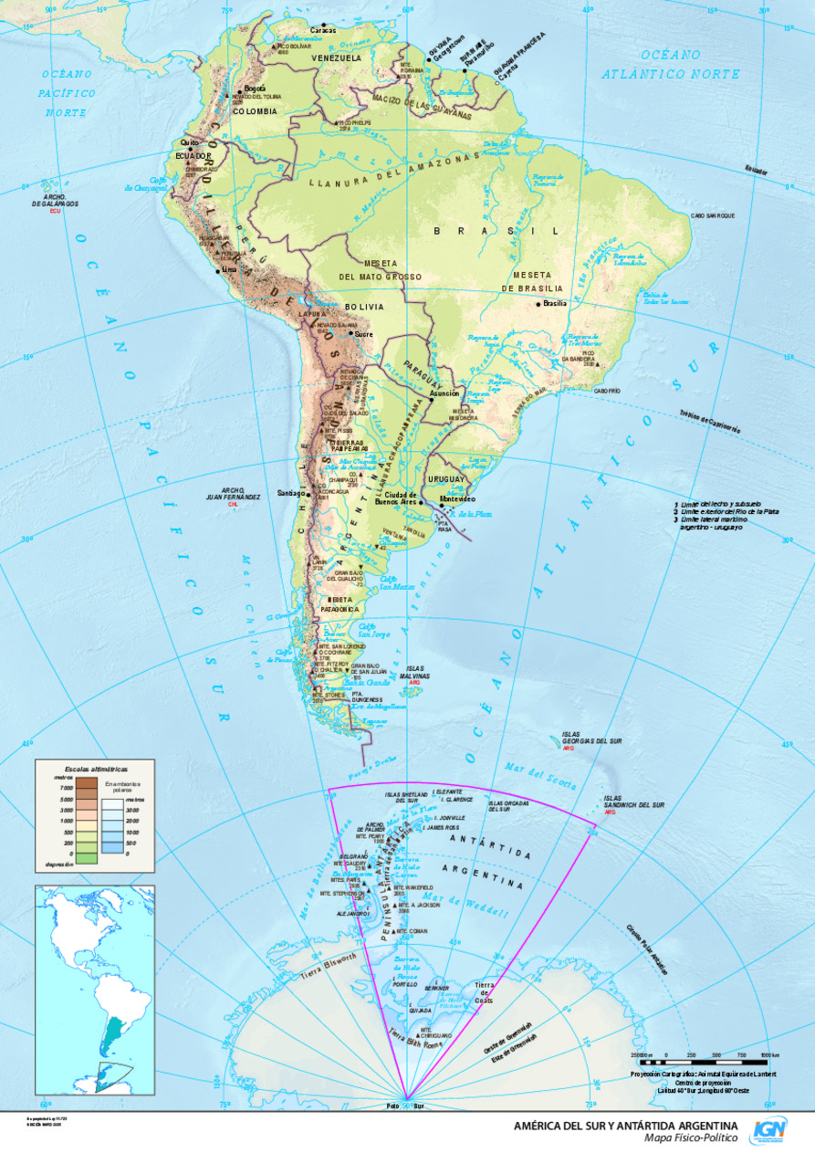 Mapa político de América del Sur
