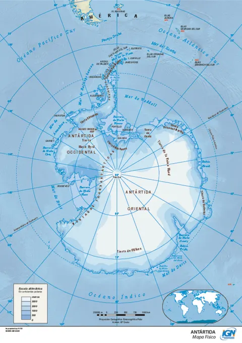 Mapa político de Antártida