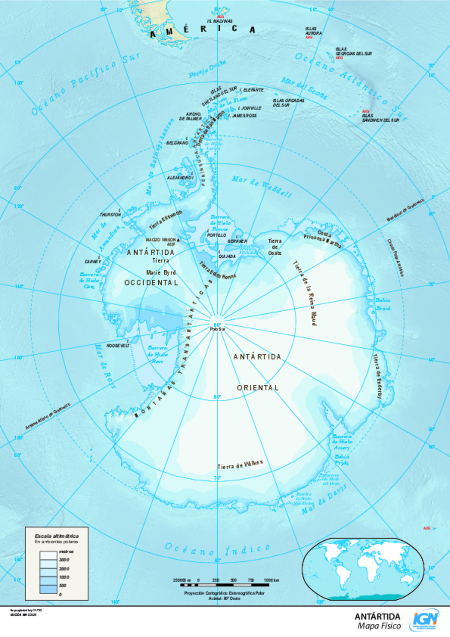 Mapa político de Antártida