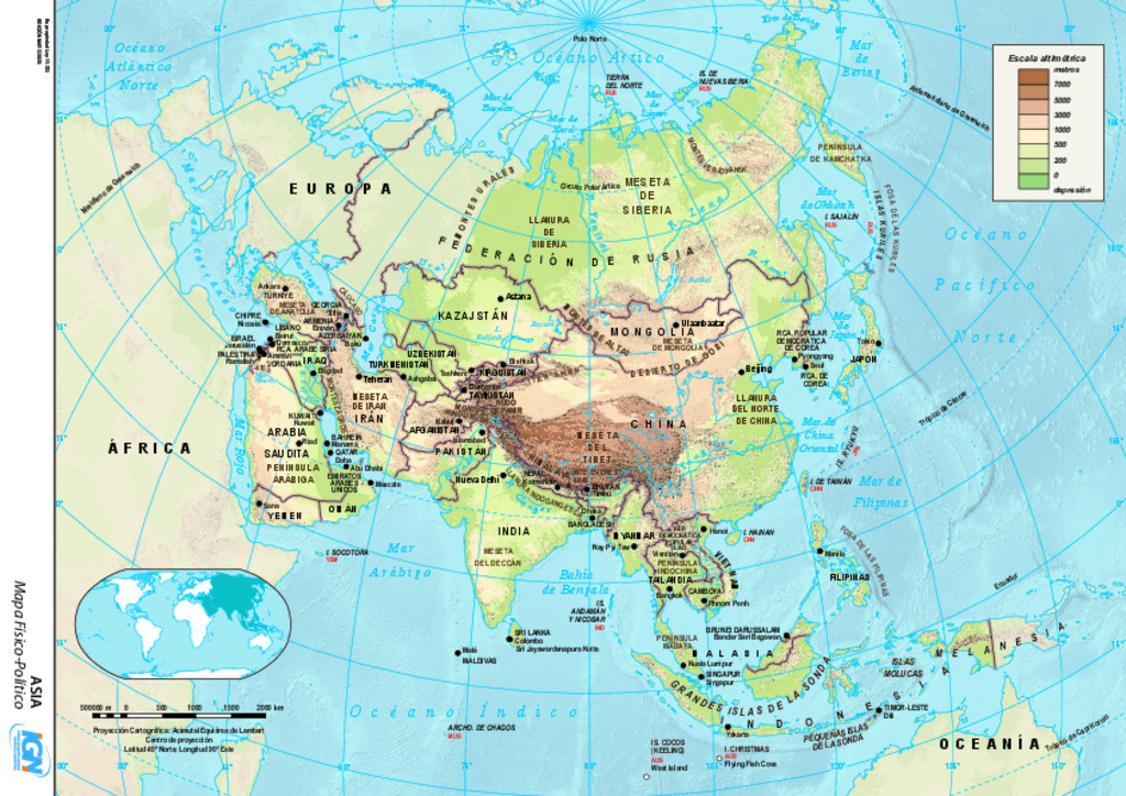 Mapa político de Asia