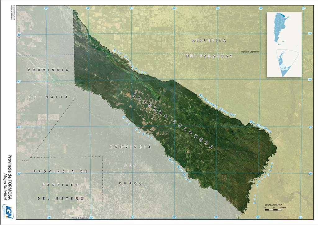 Mapa satelital de Formosa