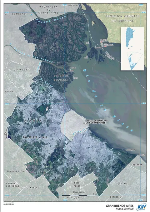 Mapa satelital de Gran Buenos Aires