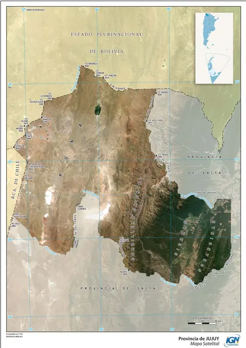Mapa satelital de Jujuy