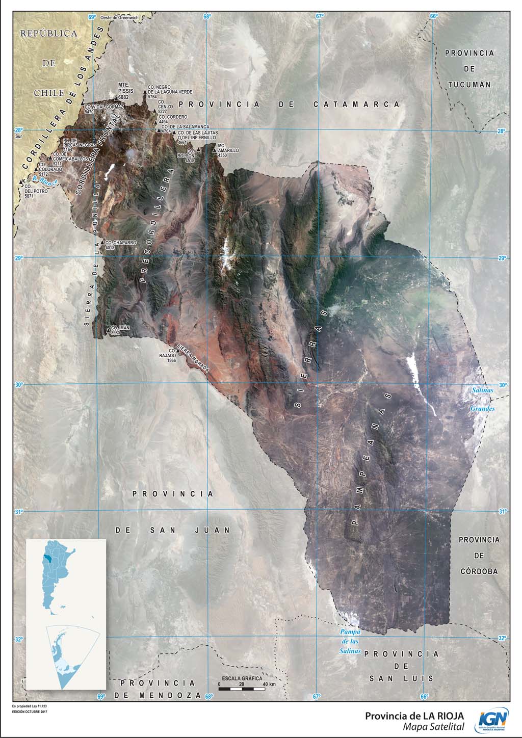Mapa satelital de La Rioja