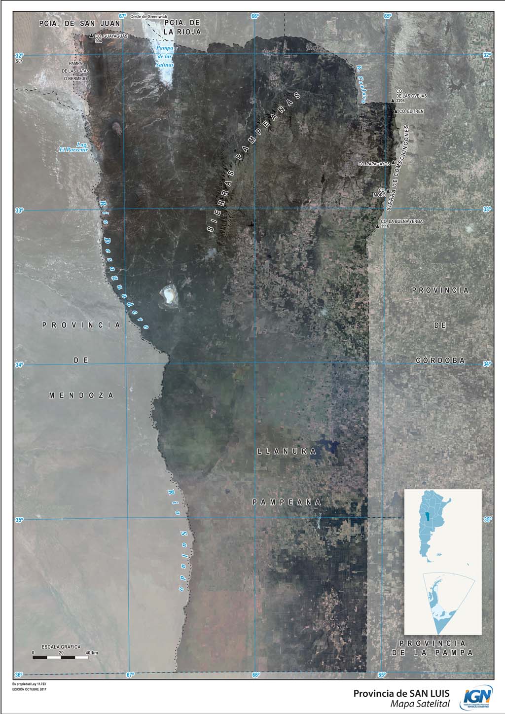 Mapa satelital de San Luis