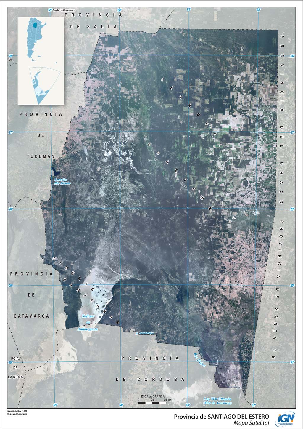 Mapa satelital de Santiago del Estero