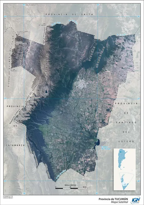 Mapa satelital de Tucumán